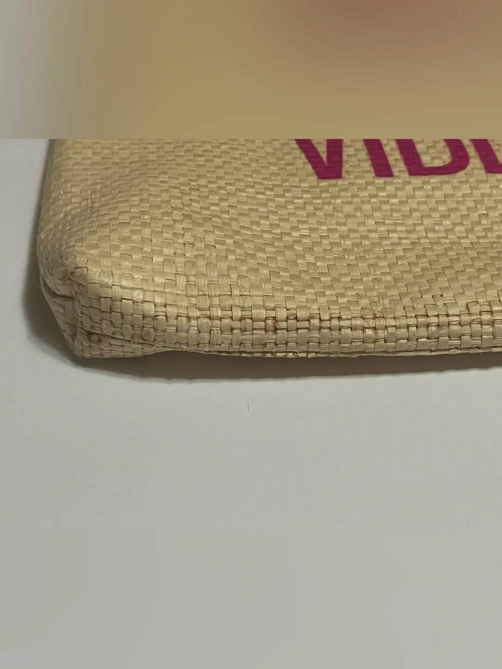 Vacation Vibes Straw Large Wristlet Natural Pink & Yellow Preloved/See Pics